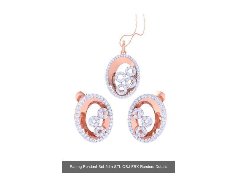 337 Earring Pendant Set 3dm STL OBJ Renders Details Collection _217