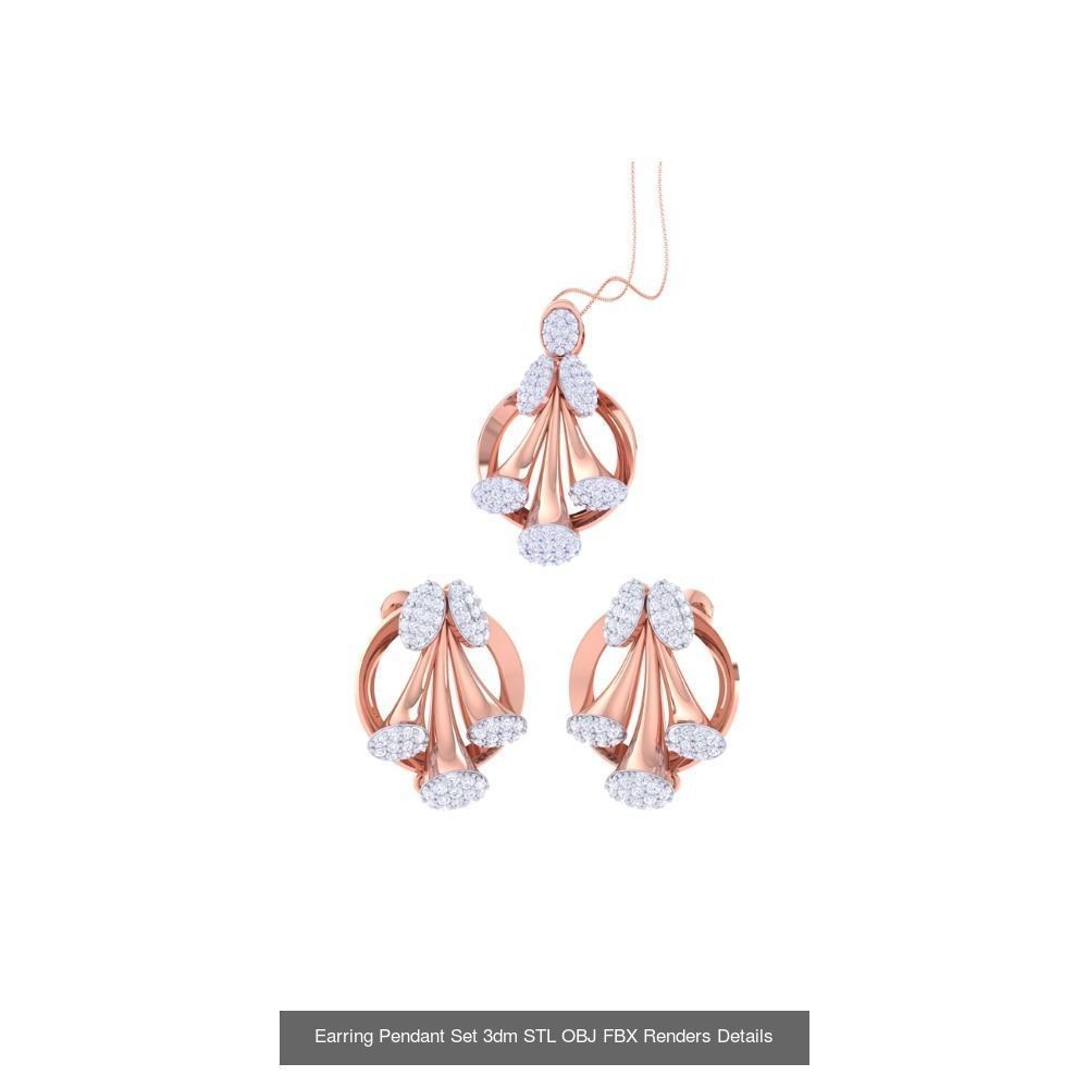 337 Earring Pendant Set 3dm STL OBJ Renders Details Collection _103