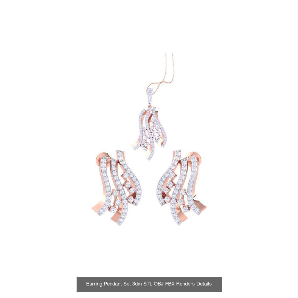 337 Earring Pendant Set 3dm STL OBJ Renders Details Collection _106