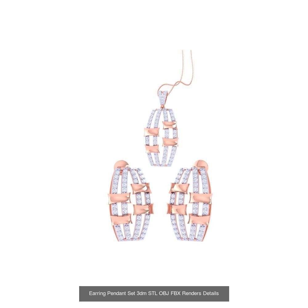 337 Earring Pendant Set 3dm STL OBJ Renders Details Collection _89