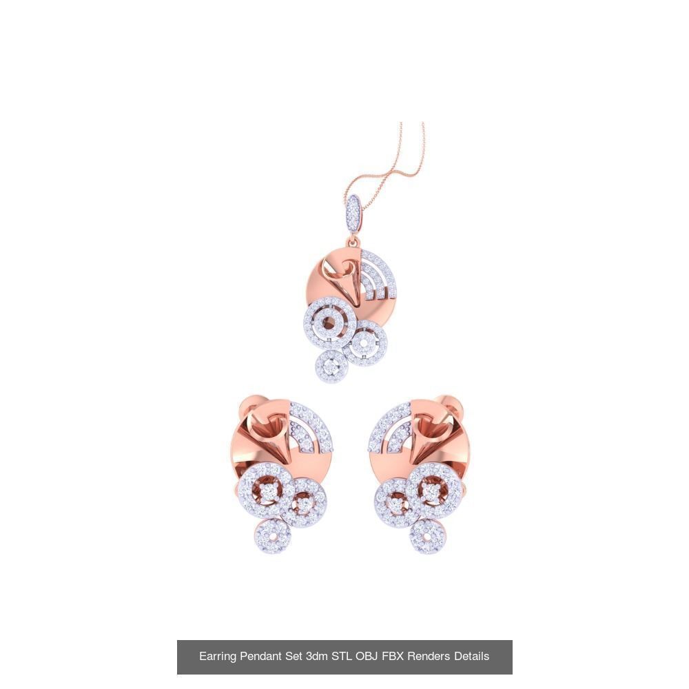 337 Earring Pendant Set 3dm STL OBJ Renders Details Collection _69