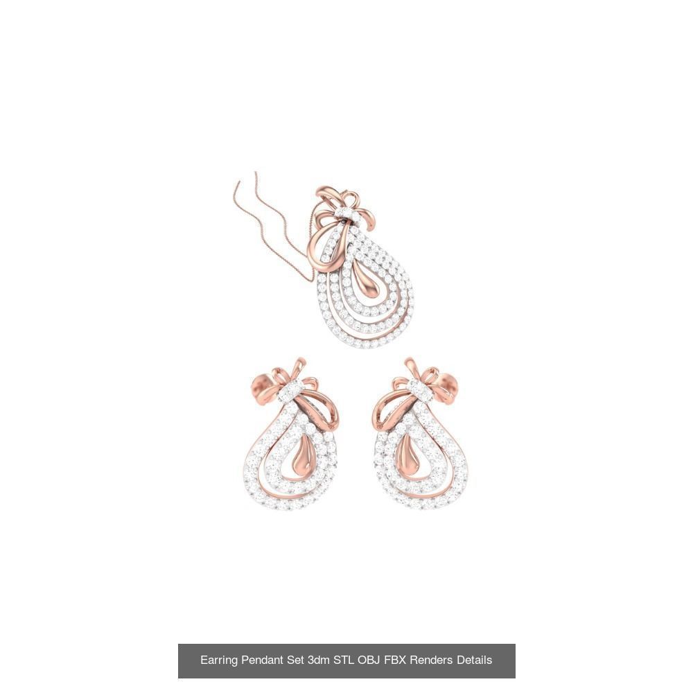 337 Earring Pendant Set 3dm STL OBJ Renders Details Collection _137