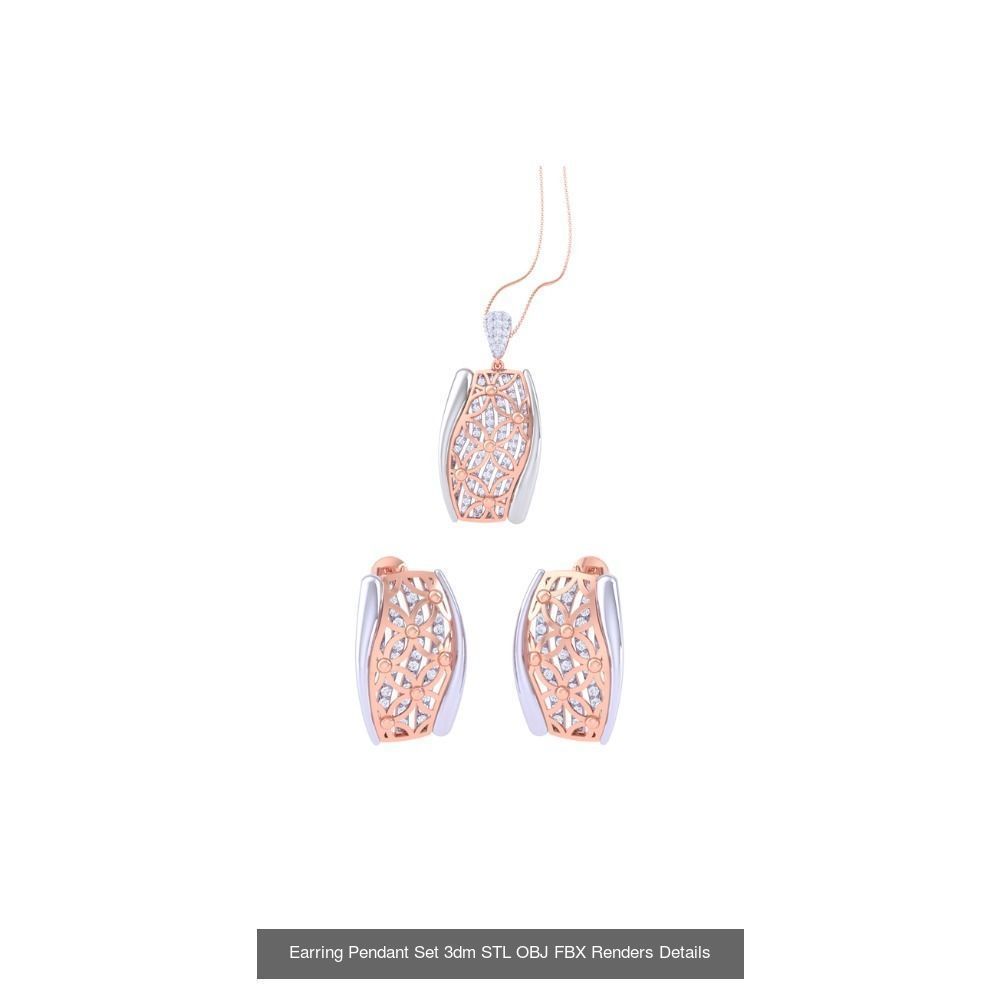 337 Earring Pendant Set 3dm STL OBJ Renders Details Collection _73