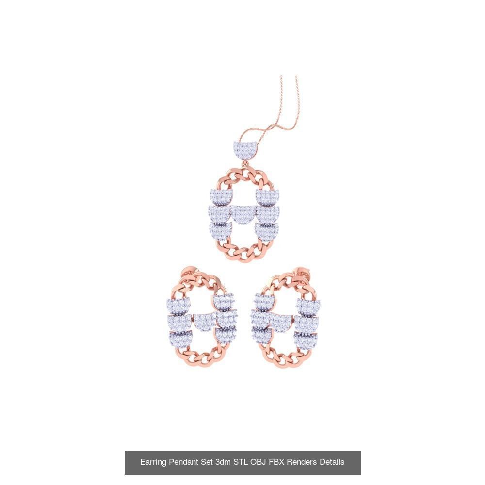 337 Earring Pendant Set 3dm STL OBJ Renders Details Collection _86