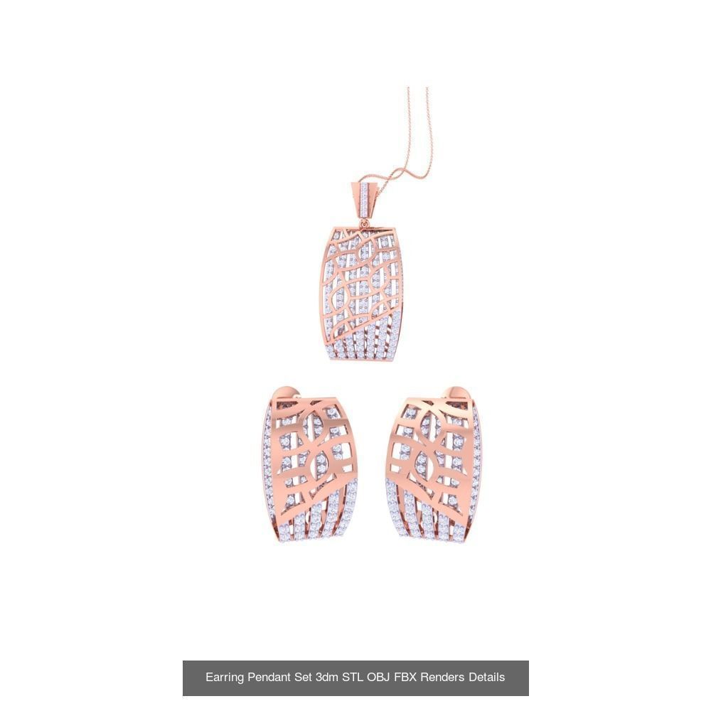 337 Earring Pendant Set 3dm STL OBJ Renders Details Collection _74