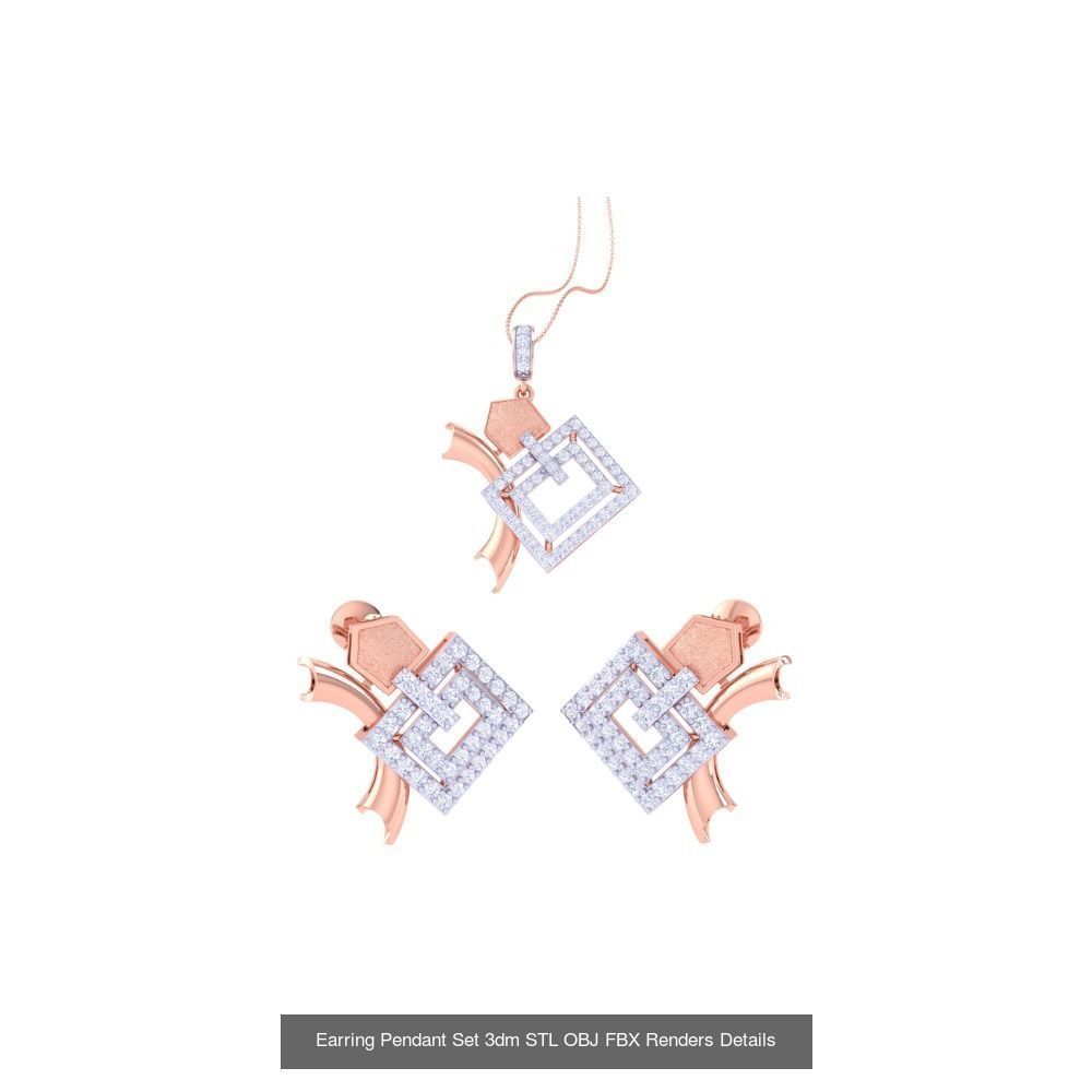 337 Earring Pendant Set 3dm STL OBJ Renders Details Collection _71
