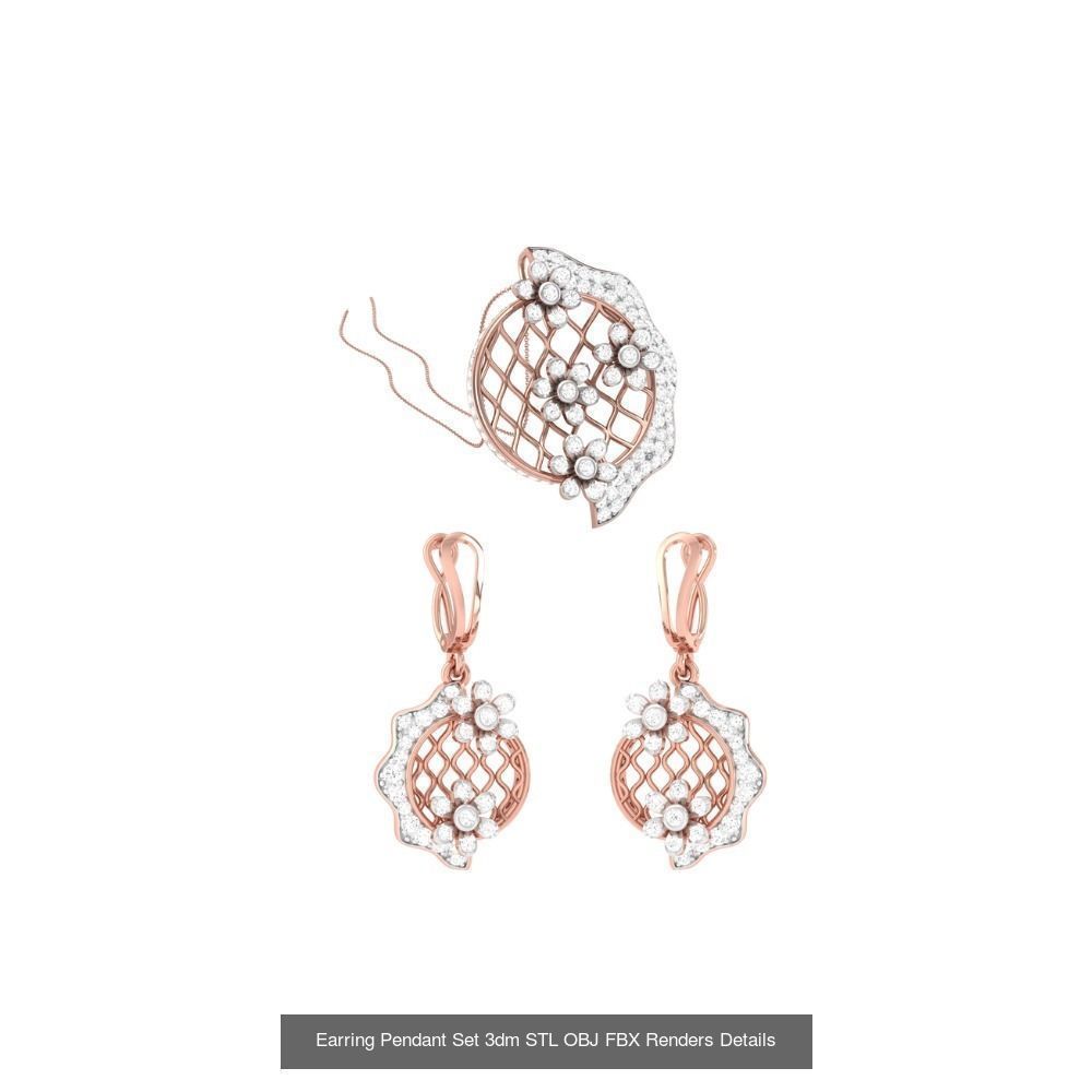 337 Earring Pendant Set 3dm STL OBJ Renders Details Collection _136