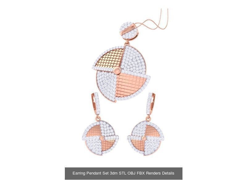 337 Earring Pendant Set 3dm STL OBJ Renders Details Collection _185