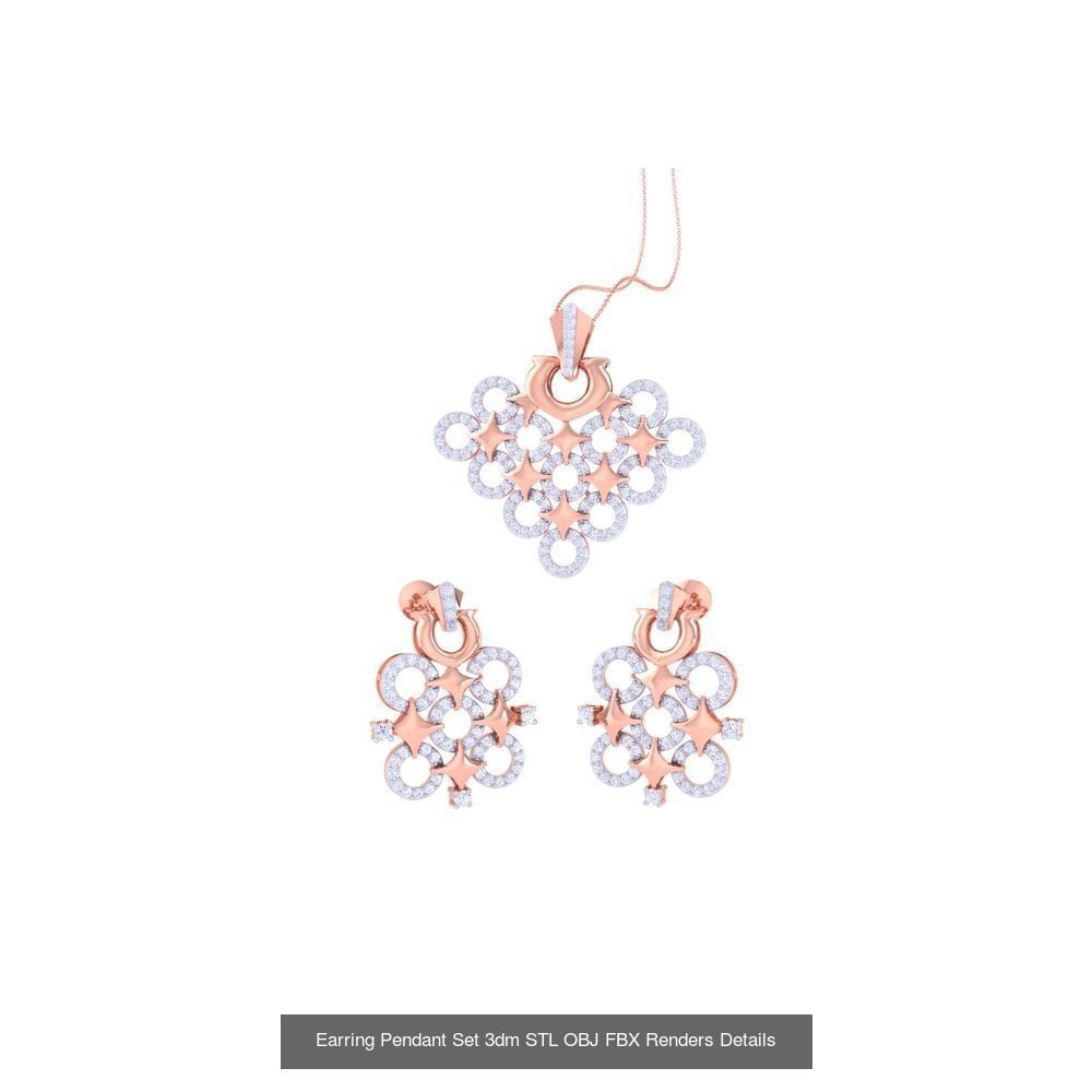 337 Earring Pendant Set 3dm STL OBJ Renders Details Collection _91