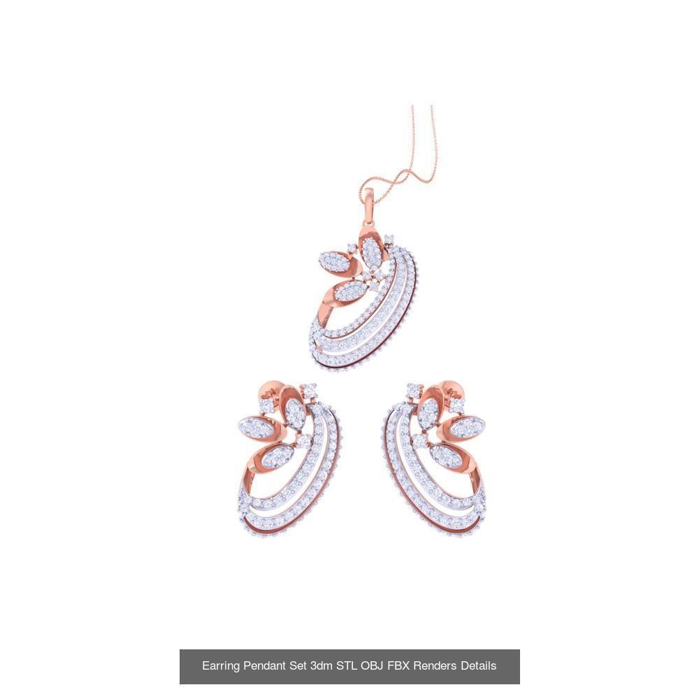 337 Earring Pendant Set 3dm STL OBJ Renders Details Collection _93