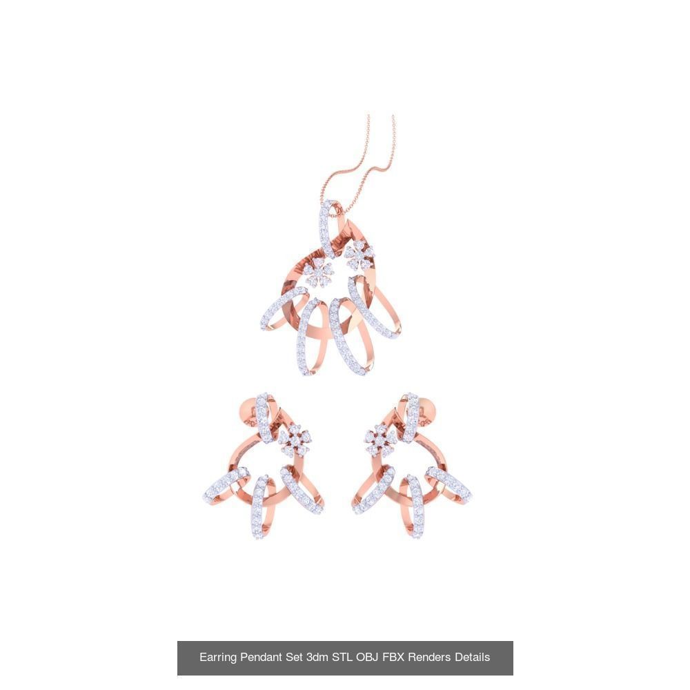 337 Earring Pendant Set 3dm STL OBJ Renders Details Collection _94