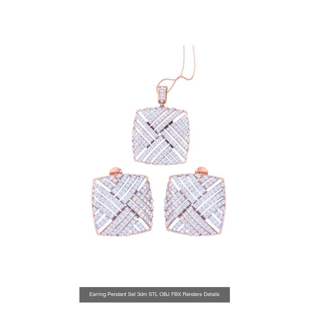 337 Earring Pendant Set 3dm STL OBJ Renders Details Collection _84