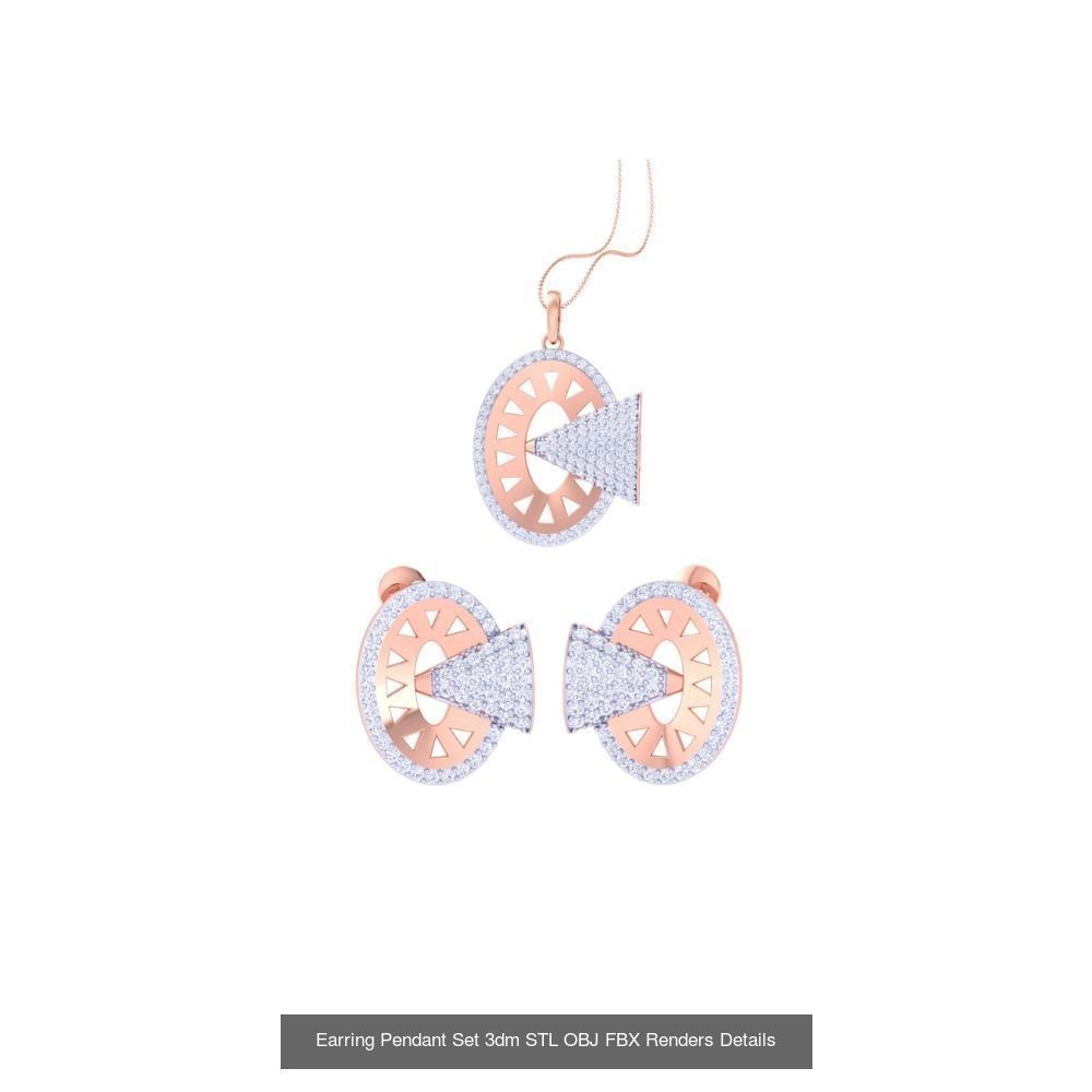 337 Earring Pendant Set 3dm STL OBJ Renders Details Collection _42