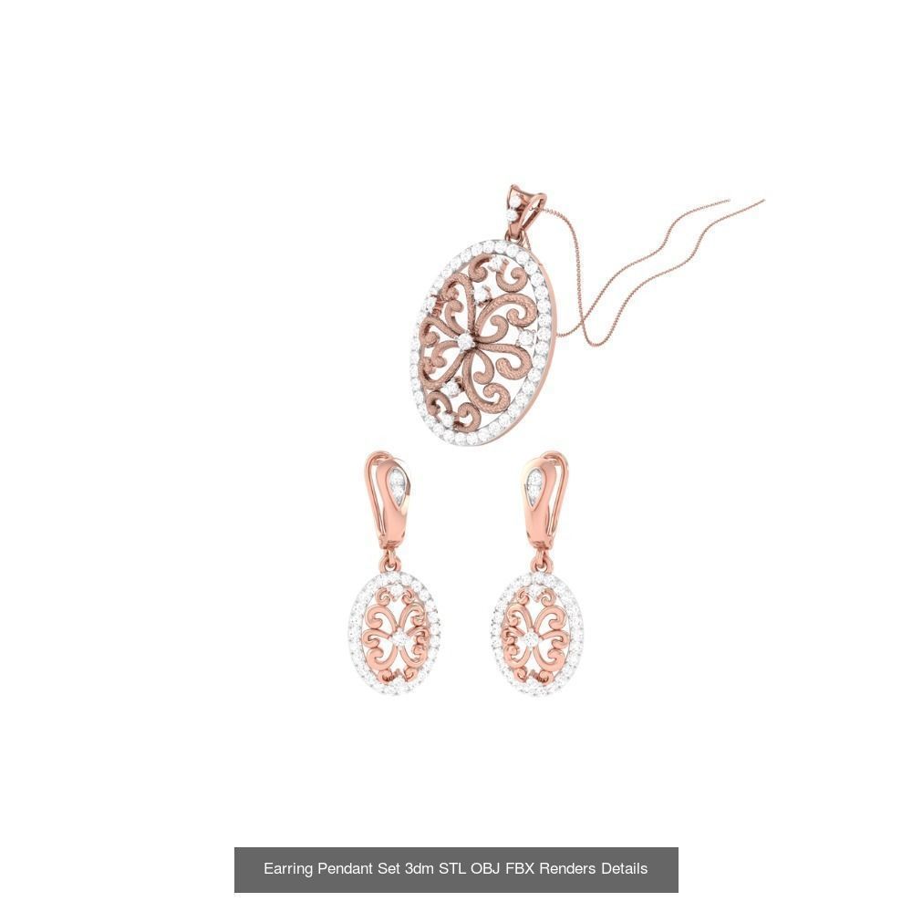 337 Earring Pendant Set 3dm STL OBJ Renders Details Collection _140
