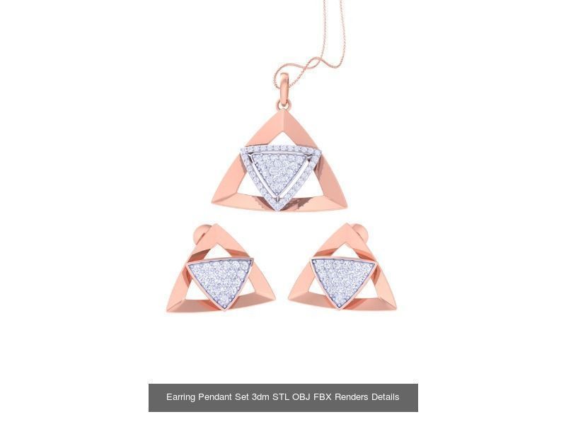 337 Earring Pendant Set 3dm STL OBJ Renders Details Collection _215