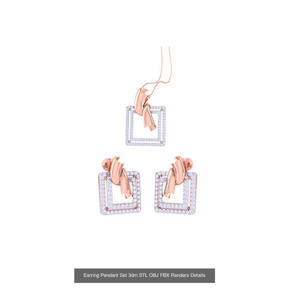 337 Earring Pendant Set 3dm STL OBJ Renders Details Collection _102