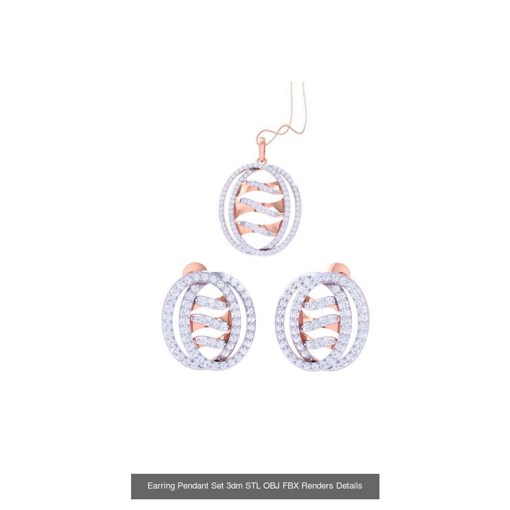 337 Earring Pendant Set 3dm STL OBJ Renders Details Collection _58