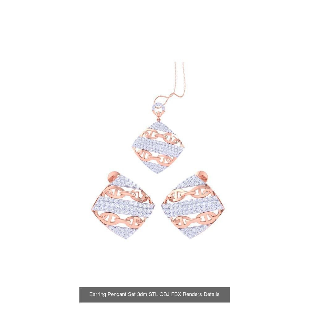 337 Earring Pendant Set 3dm STL OBJ Renders Details Collection _85