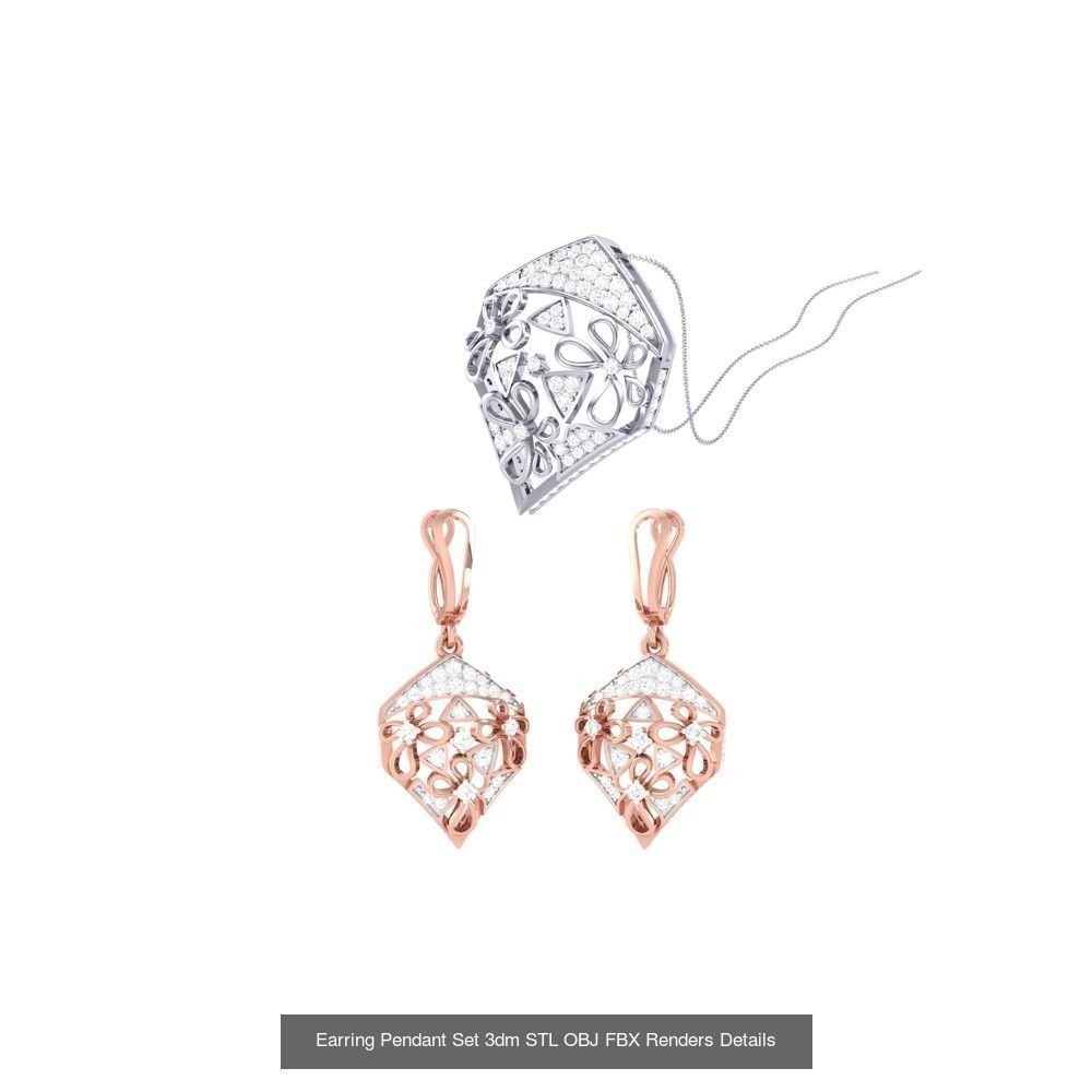 337 Earring Pendant Set 3dm STL OBJ Renders Details Collection _131