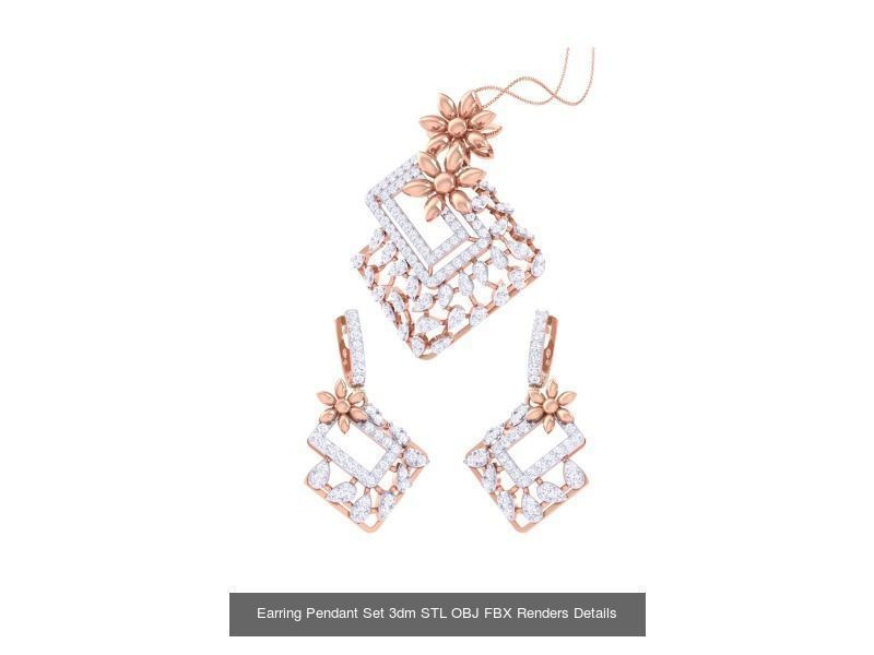 337 Earring Pendant Set 3dm STL OBJ Renders Details Collection _192