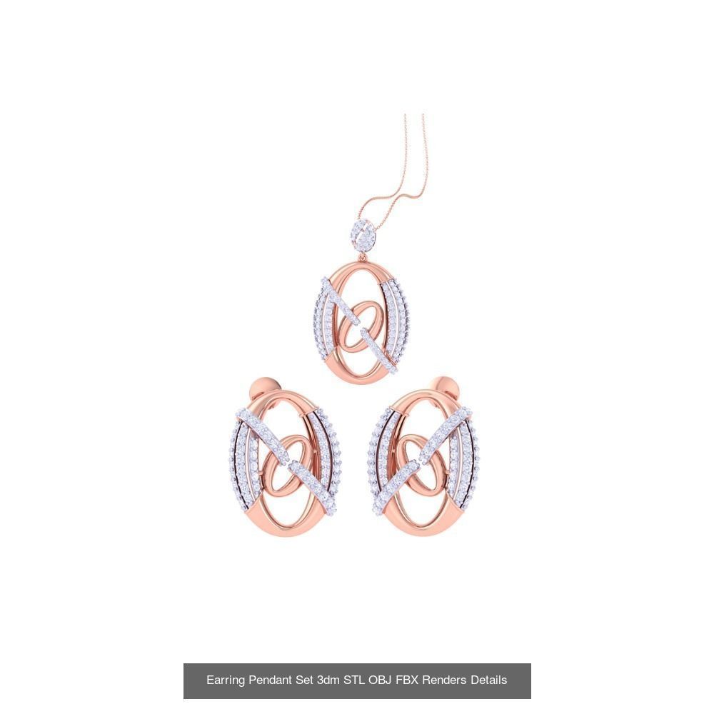 337 Earring Pendant Set 3dm STL OBJ Renders Details Collection _75