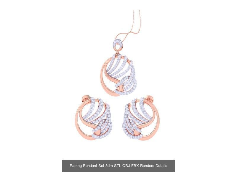 337 Earring Pendant Set 3dm STL OBJ Renders Details Collection _208