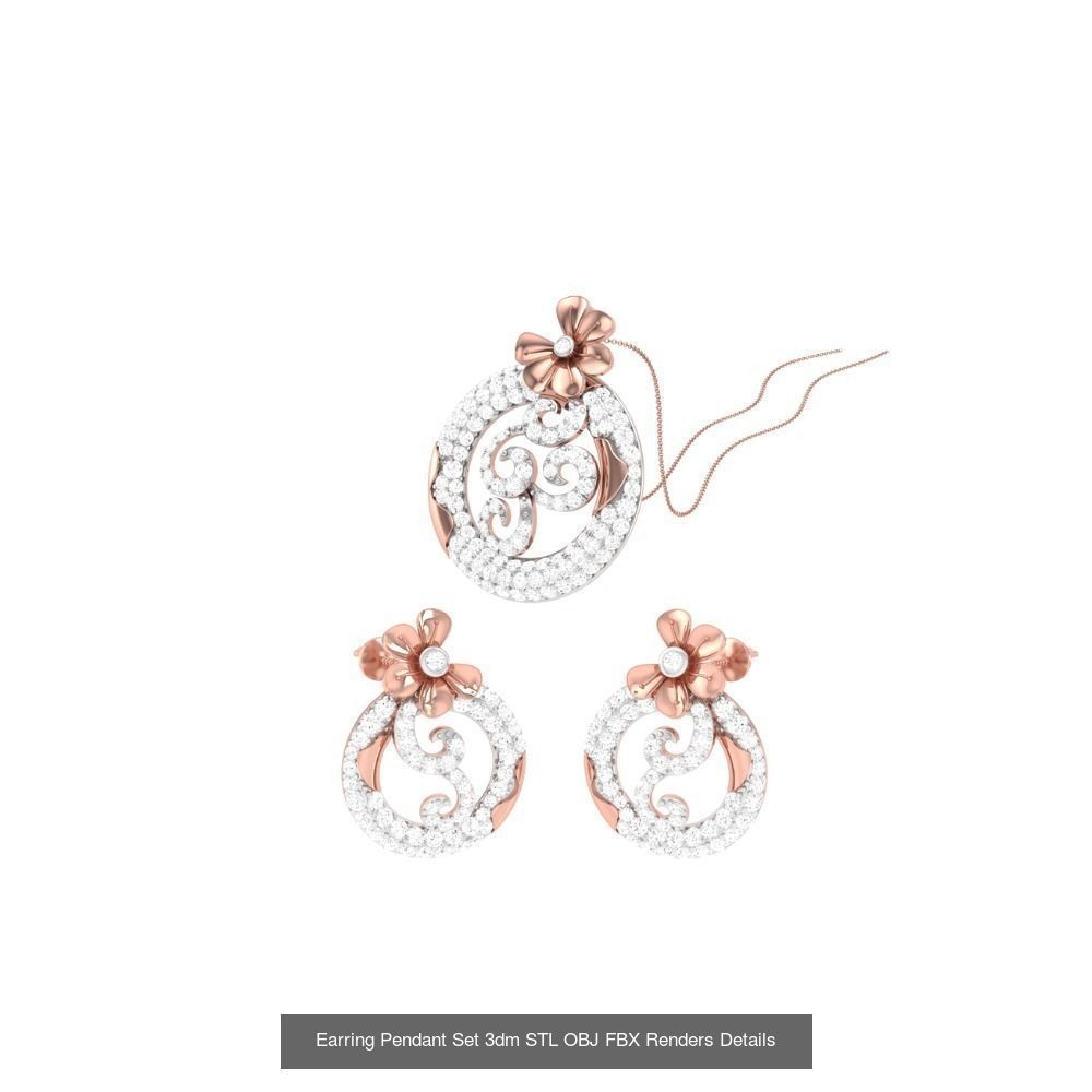 337 Earring Pendant Set 3dm STL OBJ Renders Details Collection _121