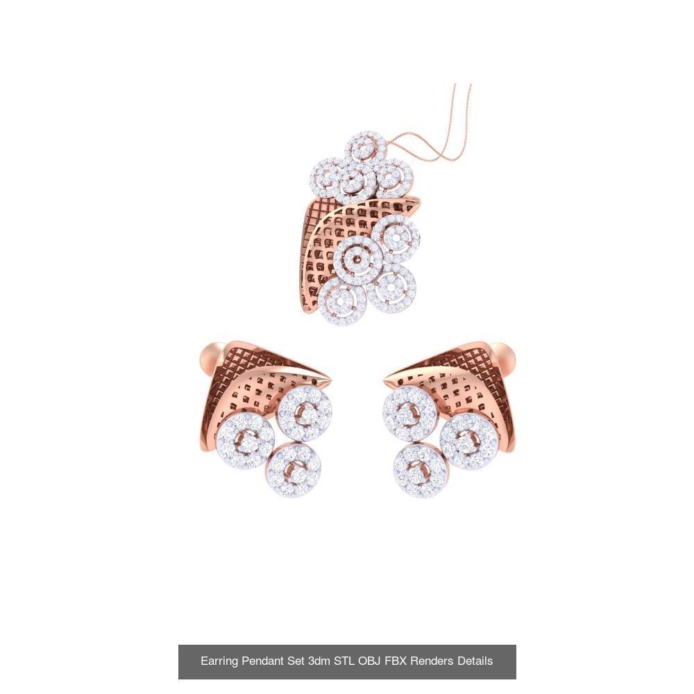 337 Earring Pendant Set 3dm STL OBJ Renders Details Collection _167