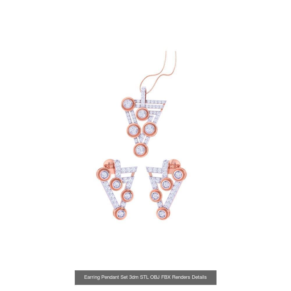 337 Earring Pendant Set 3dm STL OBJ Renders Details Collection _70