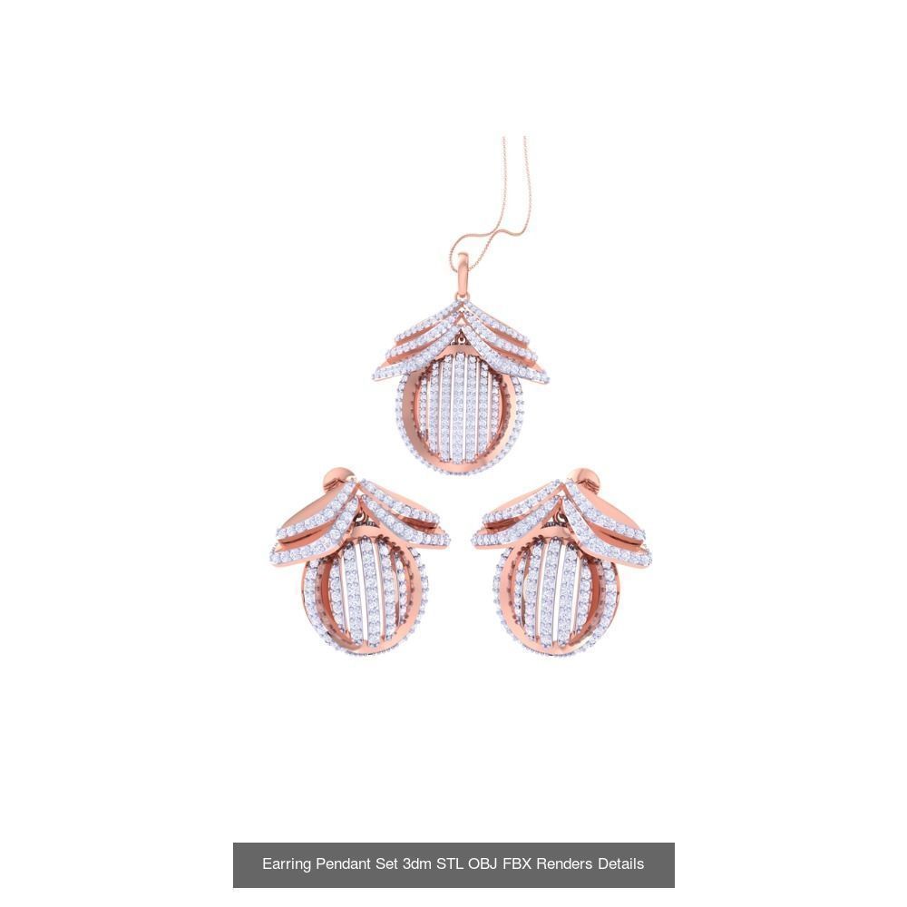 337 Earring Pendant Set 3dm STL OBJ Renders Details Collection _82