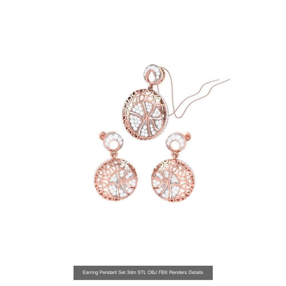 337 Earring Pendant Set 3dm STL OBJ Renders Details Collection _123