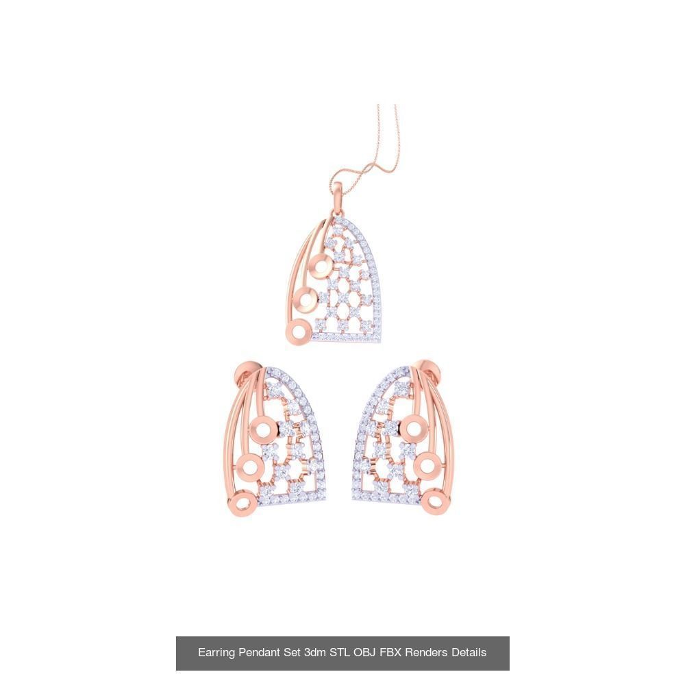 337 Earring Pendant Set 3dm STL OBJ Renders Details Collection _48