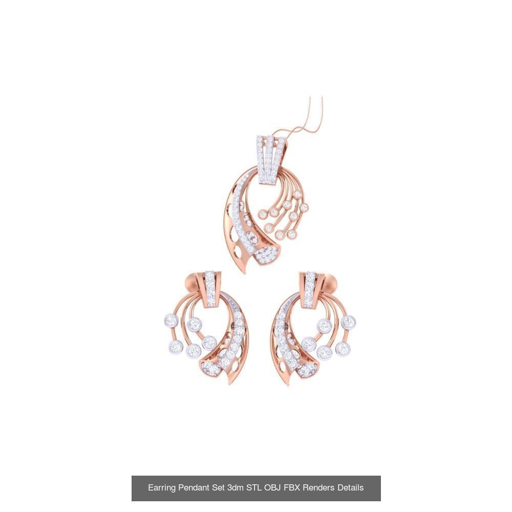 337 Earring Pendant Set 3dm STL OBJ Renders Details Collection _162