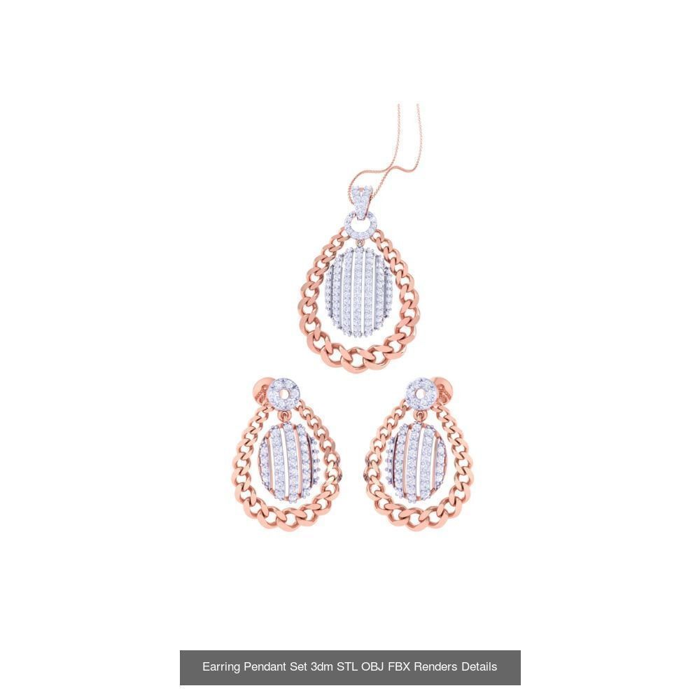 337 Earring Pendant Set 3dm STL OBJ Renders Details Collection _83