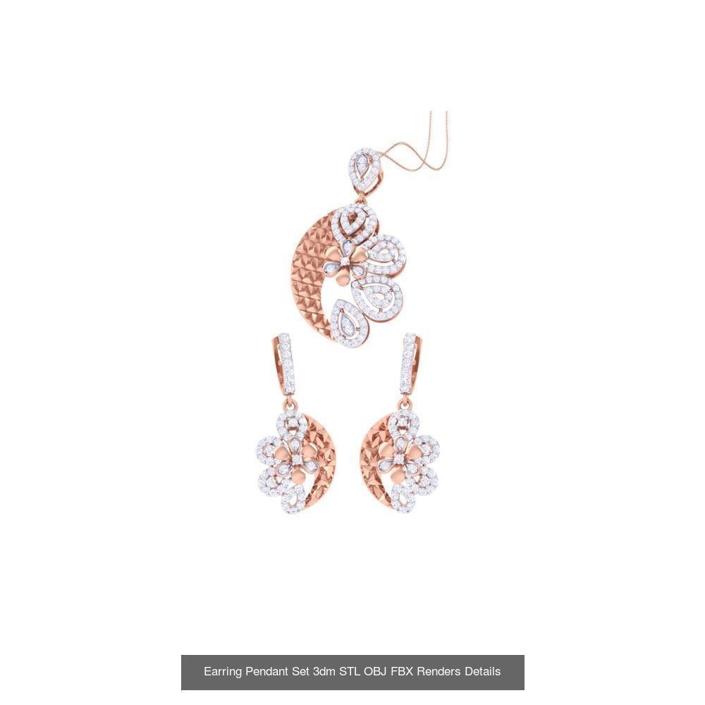 337 Earring Pendant Set 3dm STL OBJ Renders Details Collection _164