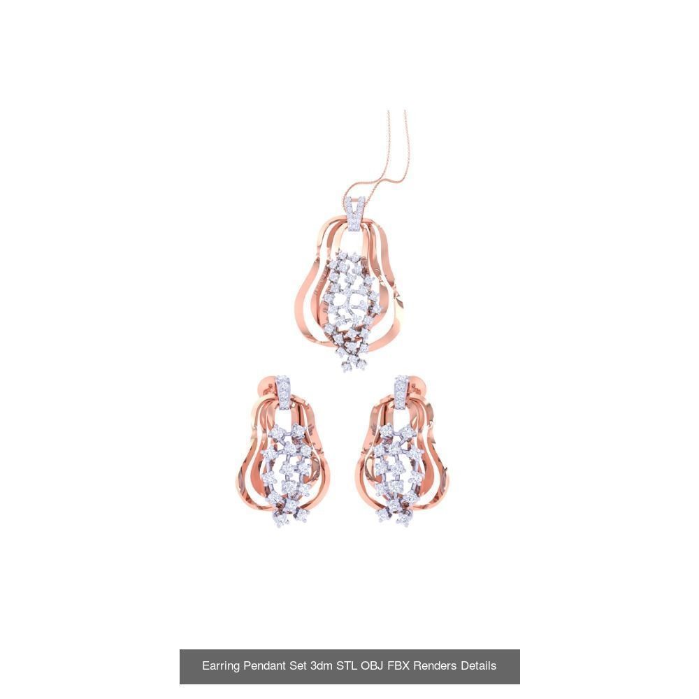 337 Earring Pendant Set 3dm STL OBJ Renders Details Collection _79