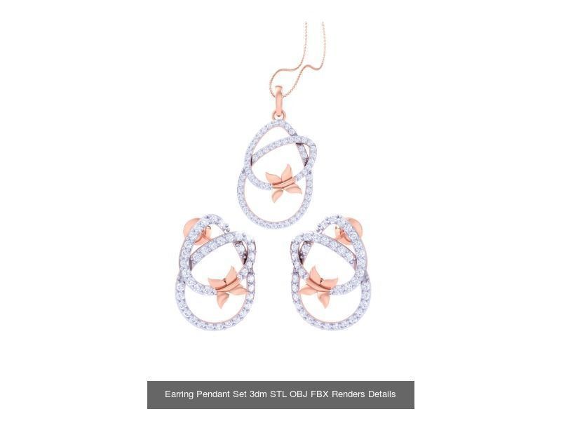 337 Earring Pendant Set 3dm STL OBJ Renders Details Collection _213