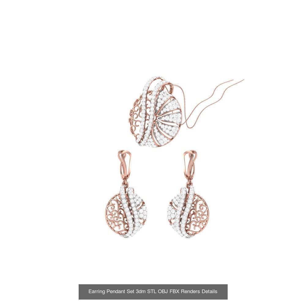 337 Earring Pendant Set 3dm STL OBJ Renders Details Collection _142
