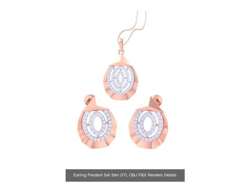 337 Earring Pendant Set 3dm STL OBJ Renders Details Collection _218