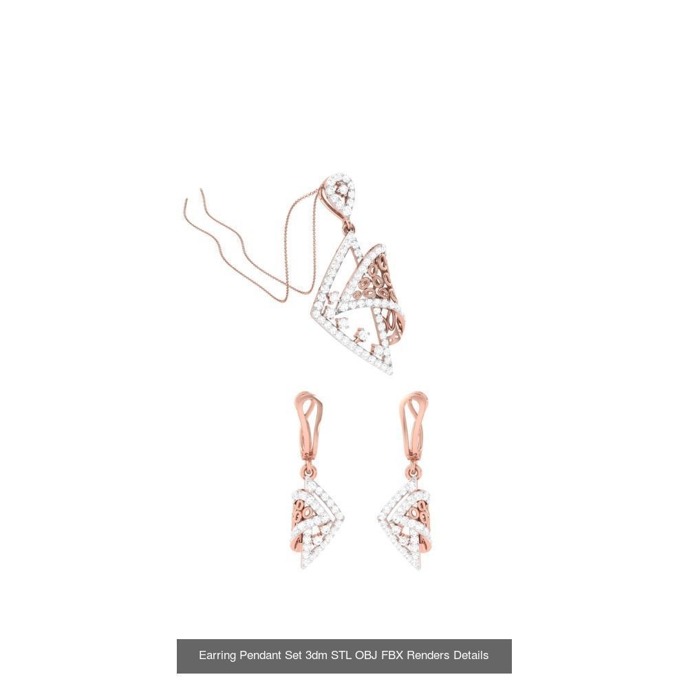 337 Earring Pendant Set 3dm STL OBJ Renders Details Collection _147