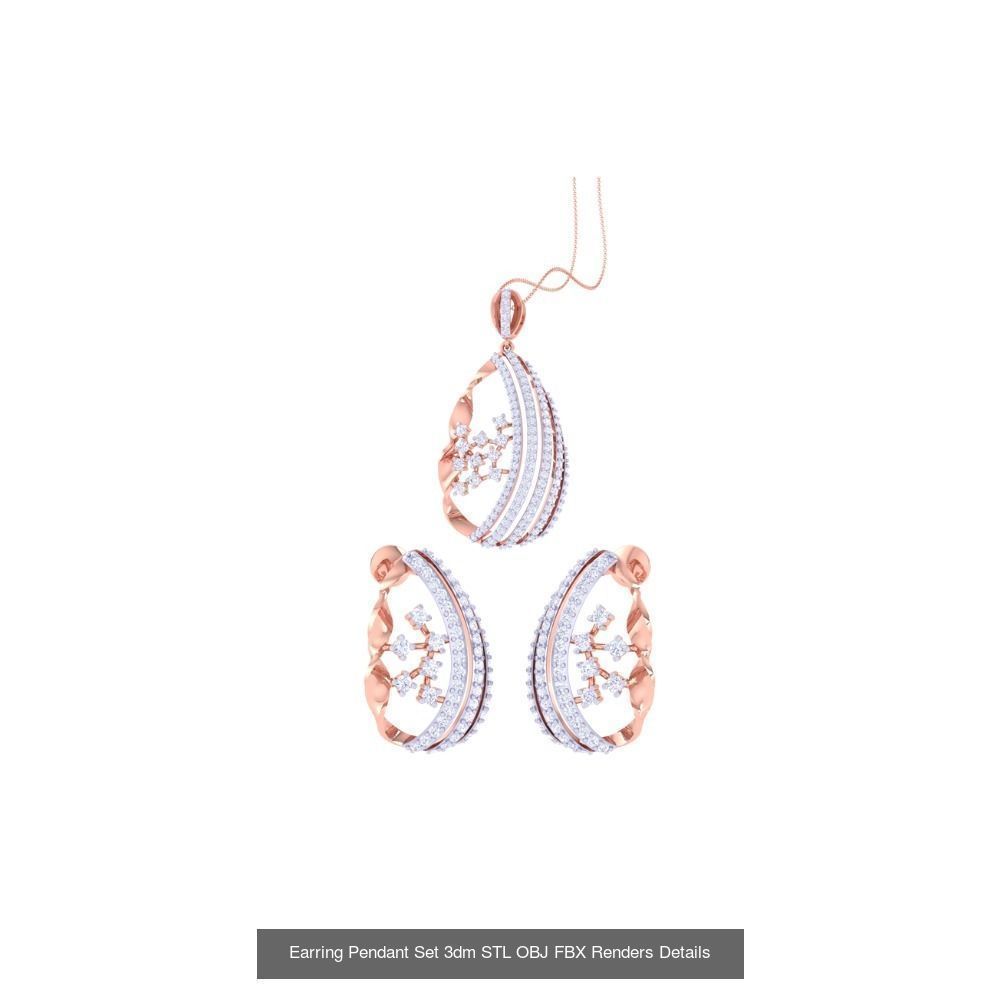 337 Earring Pendant Set 3dm STL OBJ Renders Details Collection _98