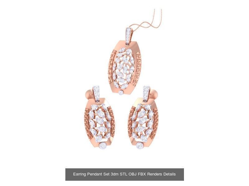 337 Earring Pendant Set 3dm STL OBJ Renders Details Collection _197