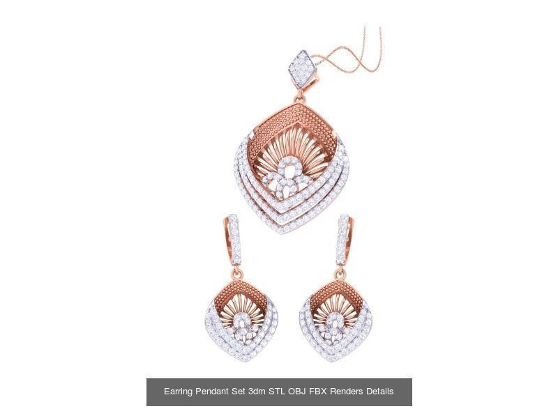 337 Earring Pendant Set 3dm STL OBJ Renders Details Collection _177