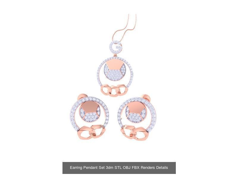 337 Earring Pendant Set 3dm STL OBJ Renders Details Collection _227