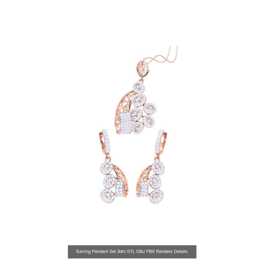 337 Earring Pendant Set 3dm STL OBJ Renders Details Collection _155