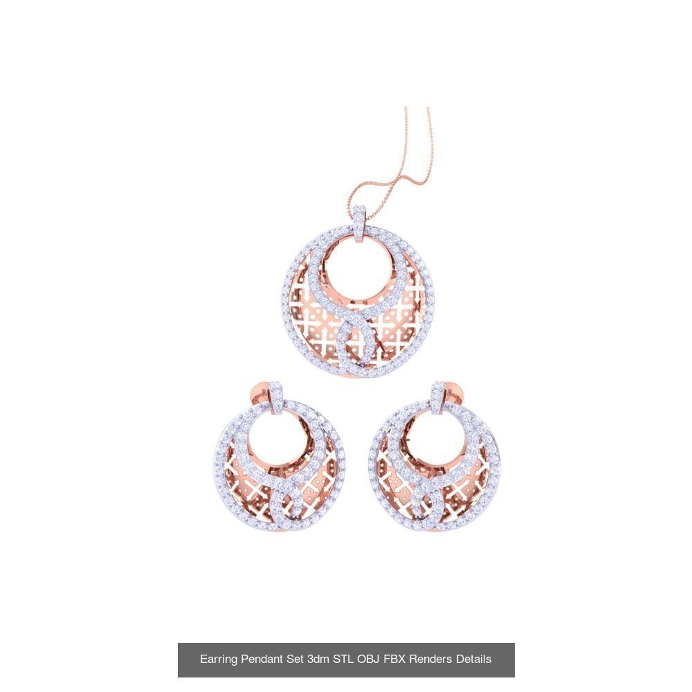 337 Earring Pendant Set 3dm STL OBJ Renders Details Collection _88