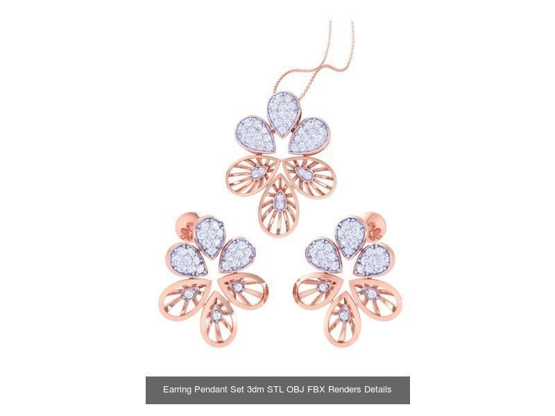 337 Earring Pendant Set 3dm STL OBJ Renders Details Collection _212