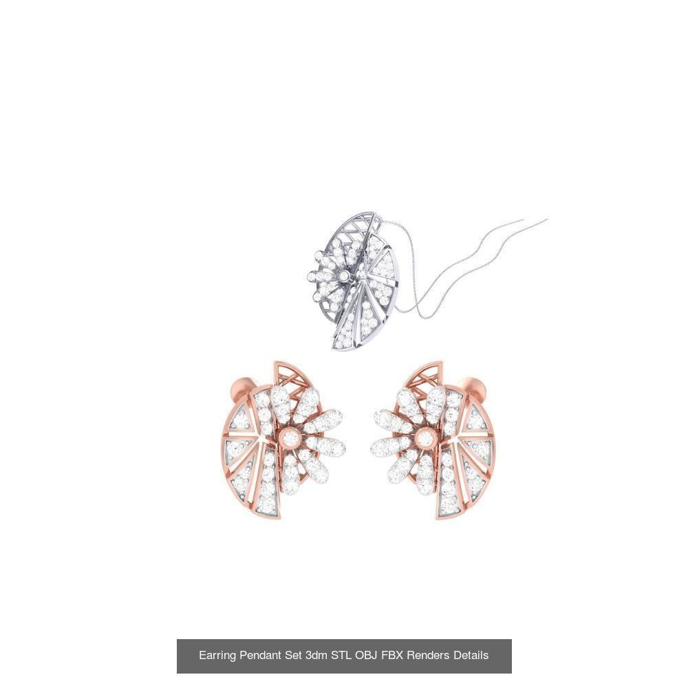 337 Earring Pendant Set 3dm STL OBJ Renders Details Collection _141