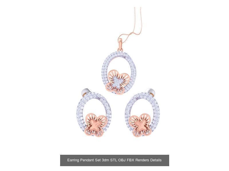 337 Earring Pendant Set 3dm STL OBJ Renders Details Collection _210