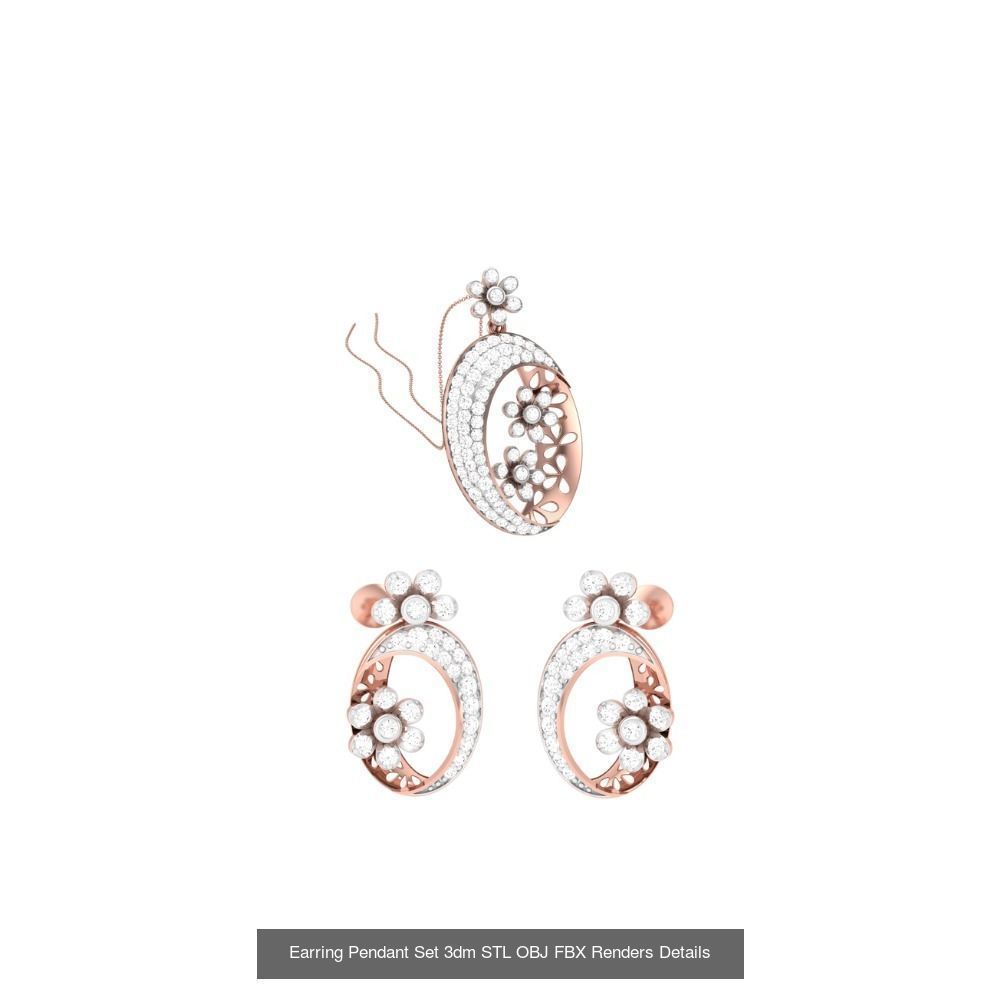 337 Earring Pendant Set 3dm STL OBJ Renders Details Collection _117